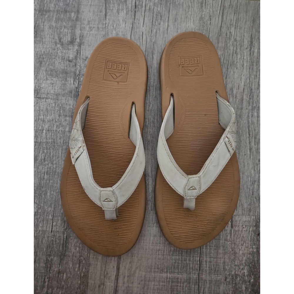 Reef Santa Ana‎ Women's Flip Flop Sandals Tan White Size 10